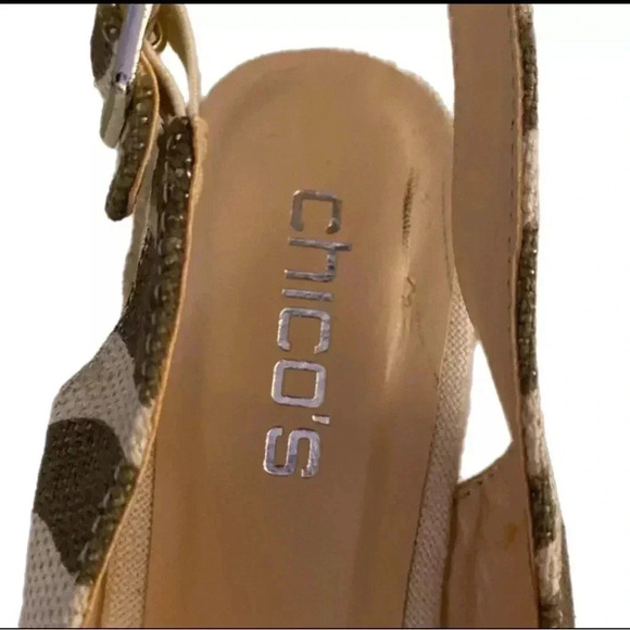 CHICO’S Zebra Print Sandals Women’s Simon Espadrille Wedge Slingback Heels 9 - Picture 13 of 14